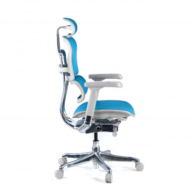cadeira ergonomica branco azul estrutura branca red malha mesh bracos regulaveis 5d apoio de cabeca 4