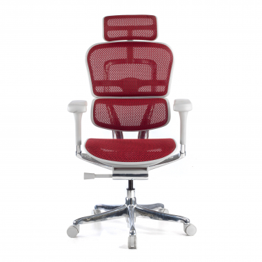 cadeira ergonomica branco vermelho estrutura branca red malha mesh bracos regulaveis 5d apoio de cabeca 3
