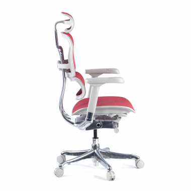 cadeira ergonomica branco vermelho estrutura branca red malha mesh bracos regulaveis 5d apoio de cabeca 4