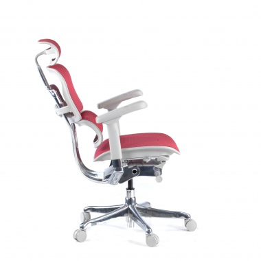 cadeira ergonomica branco vermelho estrutura branca red malha mesh bracos regulaveis 5d apoio de cabeca 5