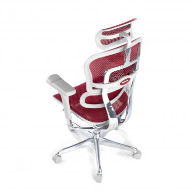 cadeira ergonomica branco vermelho estrutura branca red malha mesh bracos regulaveis 5d apoio de cabeca 7