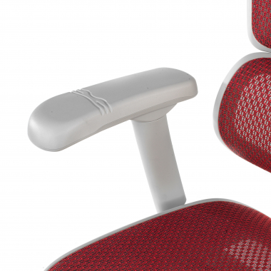 cadeira ergonomica branco vermelho estrutura branca red malha mesh bracos regulaveis 5d apoio de cabeca 8