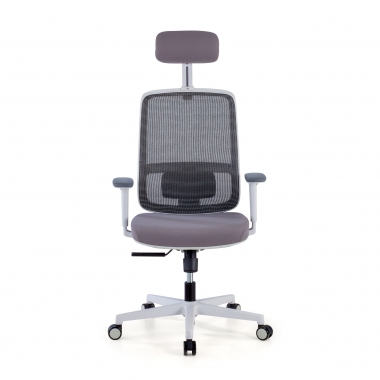 cadeira de escritorio branco cinzento kaito malha mesh bracos moveis apoio de cabeca 3
