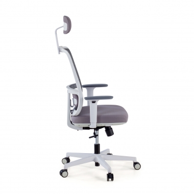 cadeira de escritorio branco cinzento kaito malha mesh bracos moveis apoio de cabeca 4