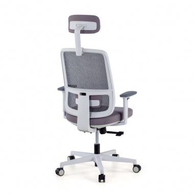 cadeira de escritorio branco cinzento kaito malha mesh bracos moveis apoio de cabeca 6