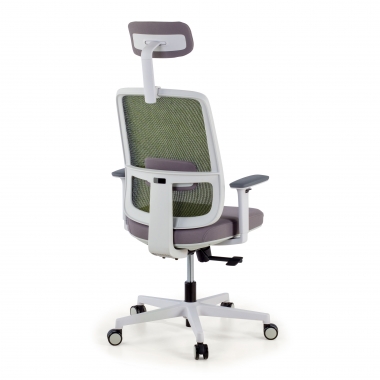 cadeira de escritorio branco verde kaito malha mesh bracos moveis apoio de cabeca 6