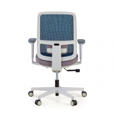 cadeira de escritorio branco azul estrutura branca malha mesh bracos regulaveis 1d apoio lombar 7