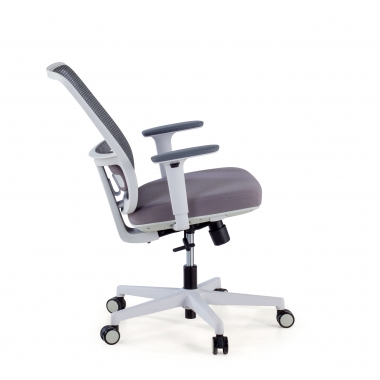 cadeira de escritorio branco cinzento estrutura branca malha mesh bracos regulaveis 1d apoio lombar 5