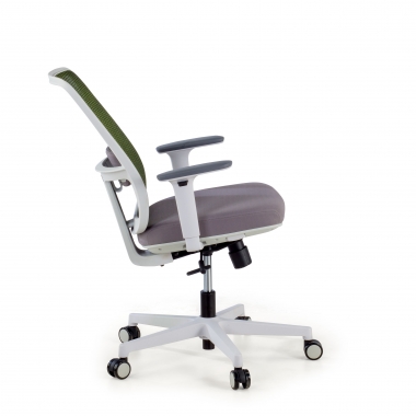 cadeira de escritorio branco verde estrutura branca malha mesh bracos regulaveis 1d apoio lombar 5