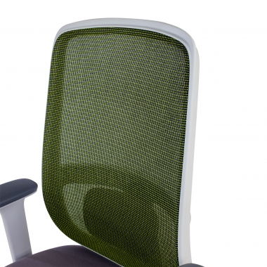 cadeira de escritorio branco verde estrutura branca malha mesh bracos regulaveis 1d apoio lombar 9