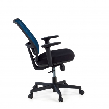cadeira de escritorio azul estrutura preta malha mesh bracos regulaveis 1d apoio lombar 5