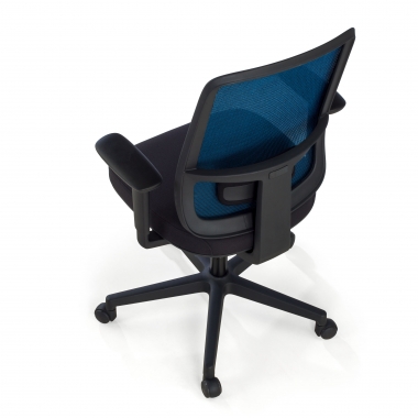 cadeira de escritorio azul estrutura preta malha mesh bracos regulaveis 1d apoio lombar 8