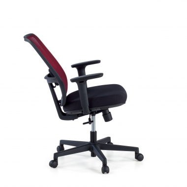 cadeira de escritorio vermelho estrutura preta malha mesh bracos regulaveis 1d apoio lombar 5