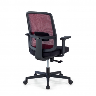 cadeira de escritorio vermelho estrutura preta malha mesh bracos regulaveis 1d apoio lombar 6