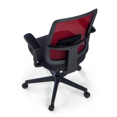 cadeira de escritorio vermelho estrutura preta malha mesh bracos regulaveis 1d apoio lombar 8