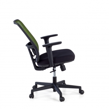 cadeira de escritorio verde estrutura preta malha mesh bracos regulaveis 1d apoio lombar 6