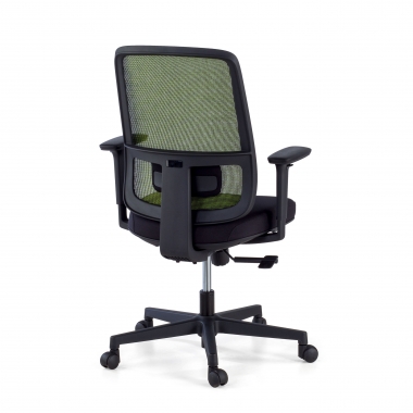 cadeira de escritorio verde estrutura preta malha mesh bracos regulaveis 1d apoio lombar 7