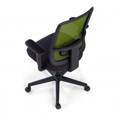 cadeira de escritorio verde estrutura preta malha mesh bracos regulaveis 1d apoio lombar 9