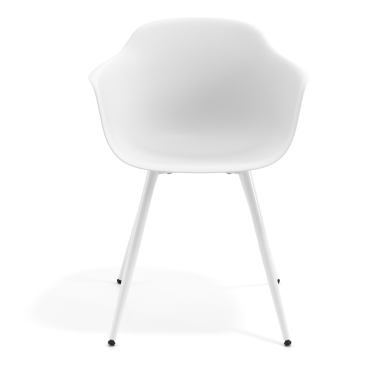 cadeira sala de espera branco branco 4 patas plastico bracos fixos 3