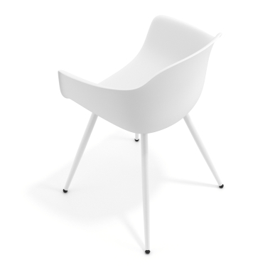 cadeira sala de espera branco branco 4 patas plastico bracos fixos 7