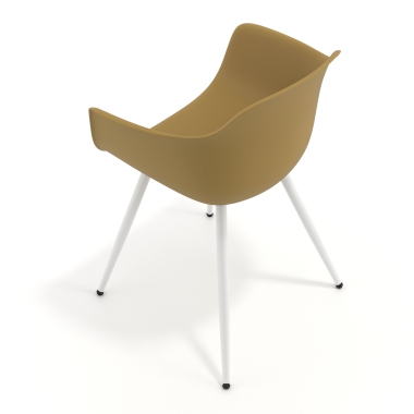 cadeira sala de espera branco amarelo 4 patas plastico bracos fixos 7