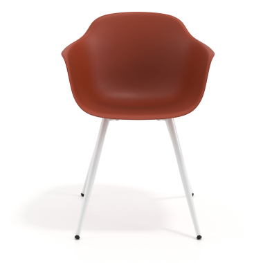 cadeira sala de espera branco laranja 4 patas plastico bracos fixos 2
