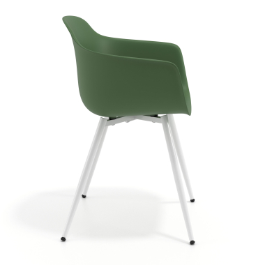 cadeira sala de espera branco verde 4 patas plastico bracos fixos 4