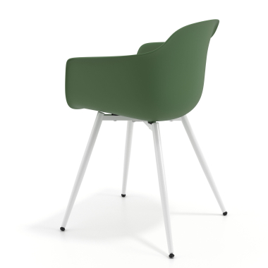 cadeira sala de espera branco verde 4 patas plastico bracos fixos 6