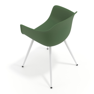 cadeira sala de espera branco verde 4 patas plastico bracos fixos 7