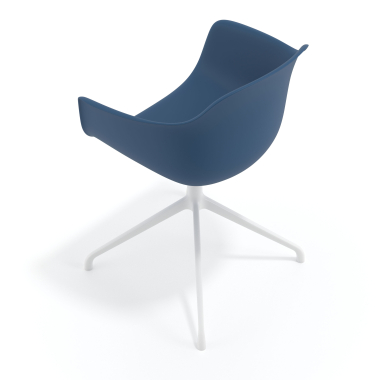 cadeira de reuniao branco azul base piramide plastico bracos fixos 7