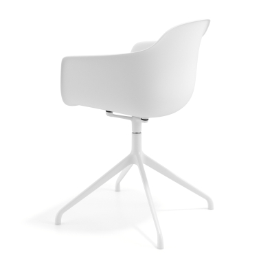 cadeira de reuniao branco branco base piramide plastico bracos fixos 6