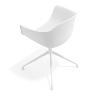 cadeira de reuniao branco branco base piramide plastico bracos fixos 7