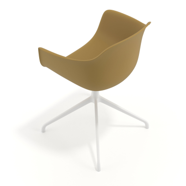 cadeira de reuniao branco amarelo base piramide plastico bracos fixos 7