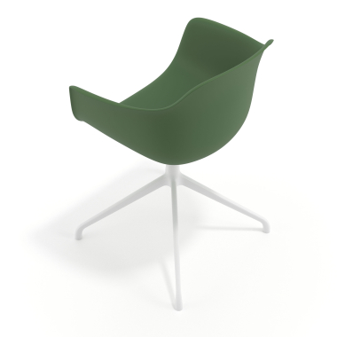 cadeira de reuniao branco verde base piramide plastico bracos fixos 7