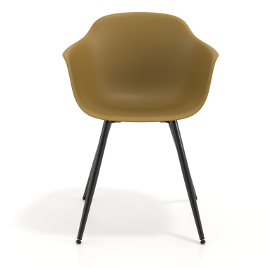 cadeira sala de espera preto amarelo 4 patas plastico bracos fixos 3