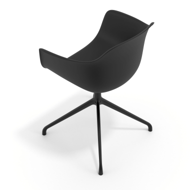 cadeira de reuniao preto preto base piramide plastico bracos fixos 7