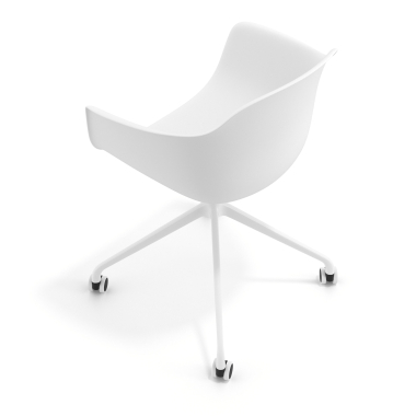 cadeira de reuniao branco com rodizios plastico bracos fixos 7