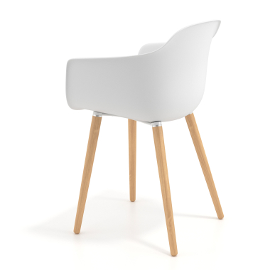 cadeira nordica branco giratoria madeira plastico bracos fixos 6