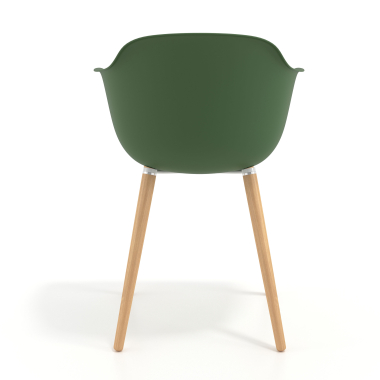 cadeira nordica verde giratoria madeira plastico bracos fixos 5