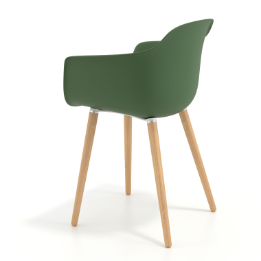 cadeira nordica verde giratoria madeira plastico bracos fixos 6