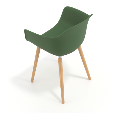 cadeira nordica verde giratoria madeira plastico bracos fixos 7