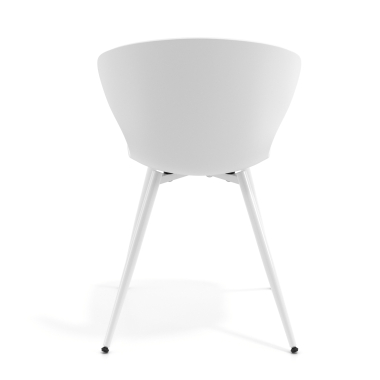 cadeira sala de espera branco branco 4 patas plastico bracos fixos 5