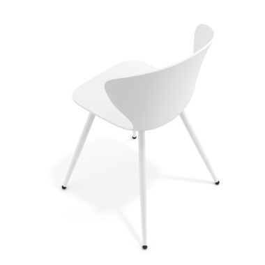 cadeira sala de espera branco branco 4 patas plastico bracos fixos 7