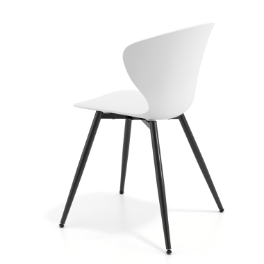 cadeira sala de espera preto branco 4 patas plastico bracos fixos 6