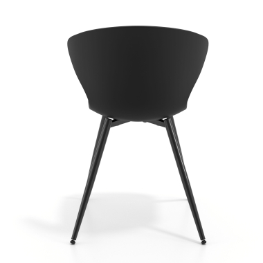 cadeira sala de espera preto preto 4 patas plastico bracos fixos 5
