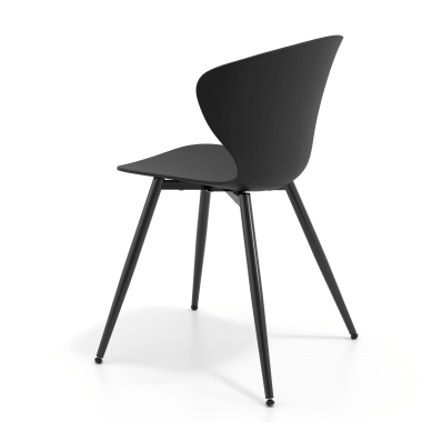 cadeira sala de espera preto preto 4 patas plastico bracos fixos 6