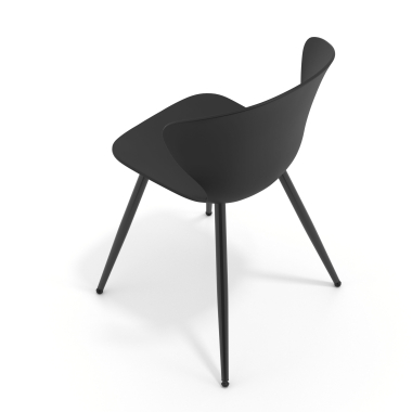 cadeira sala de espera preto preto 4 patas plastico bracos fixos 7