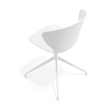 cadeira de reuniao branco branco base piramide plastico bracos fixos 7