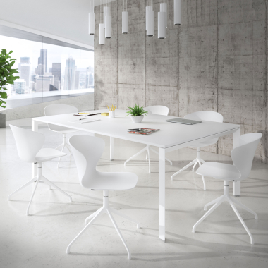 cadeira de reuniao branco branco base piramide plastico bracos fixos 2