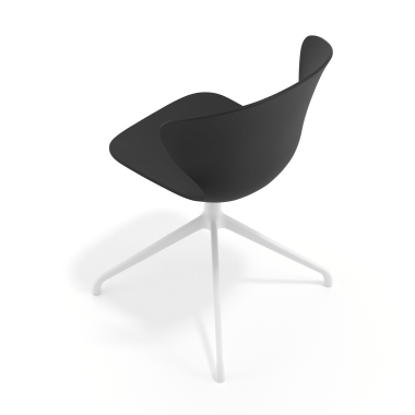 cadeira de reuniao branco preto base piramide plastico bracos fixos 7